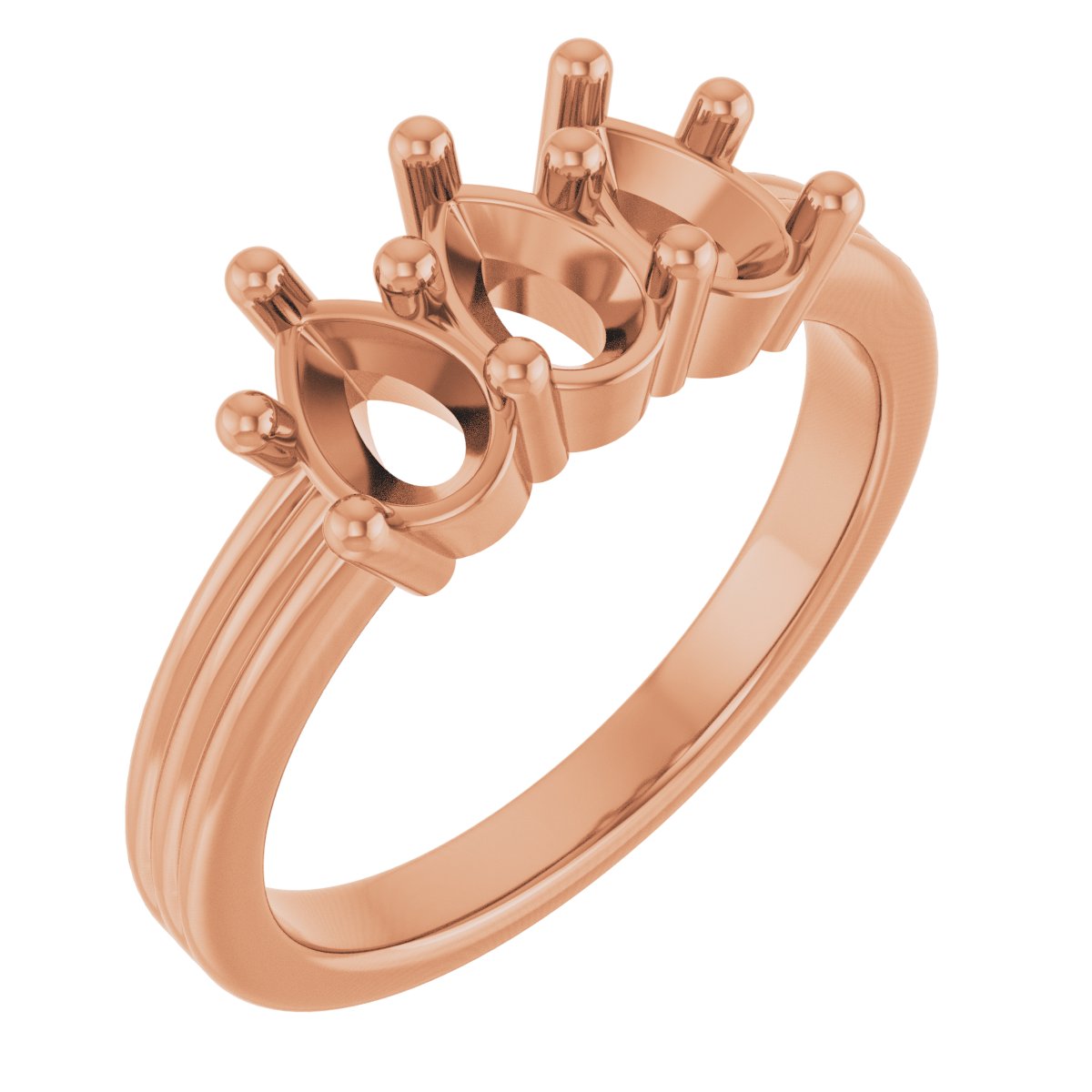 Three-Stone Grooved Anniversary Band