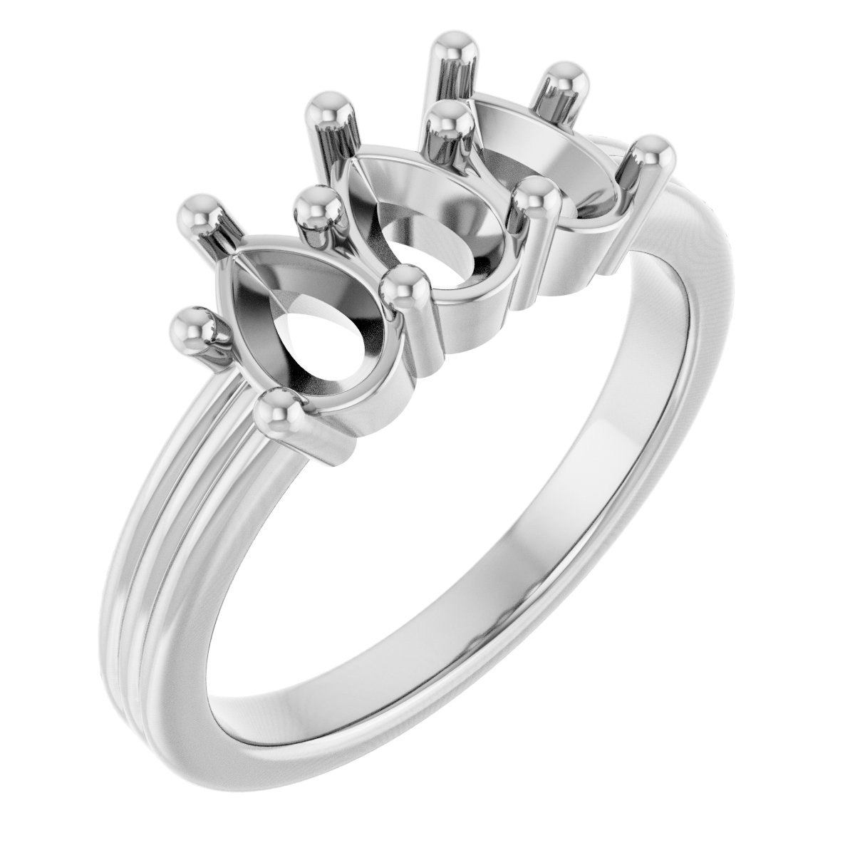 Three-Stone Grooved Anniversary Band