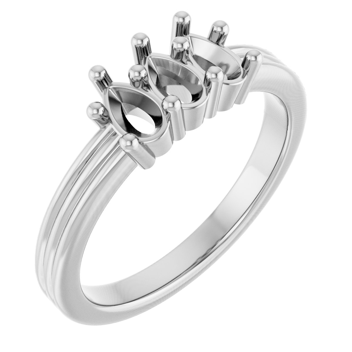 Three-Stone Grooved Anniversary Band
