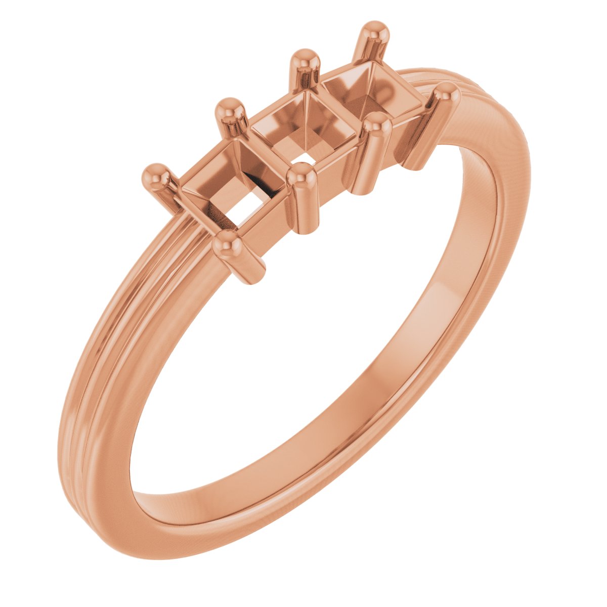 Three-Stone Grooved Anniversary Band