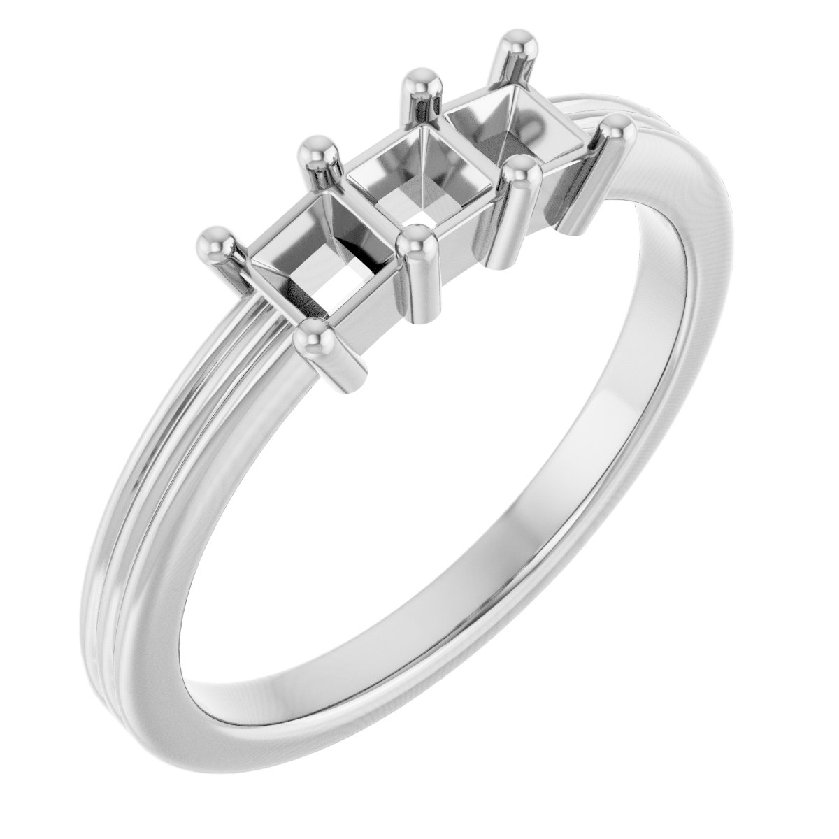 Three-Stone Grooved Anniversary Band