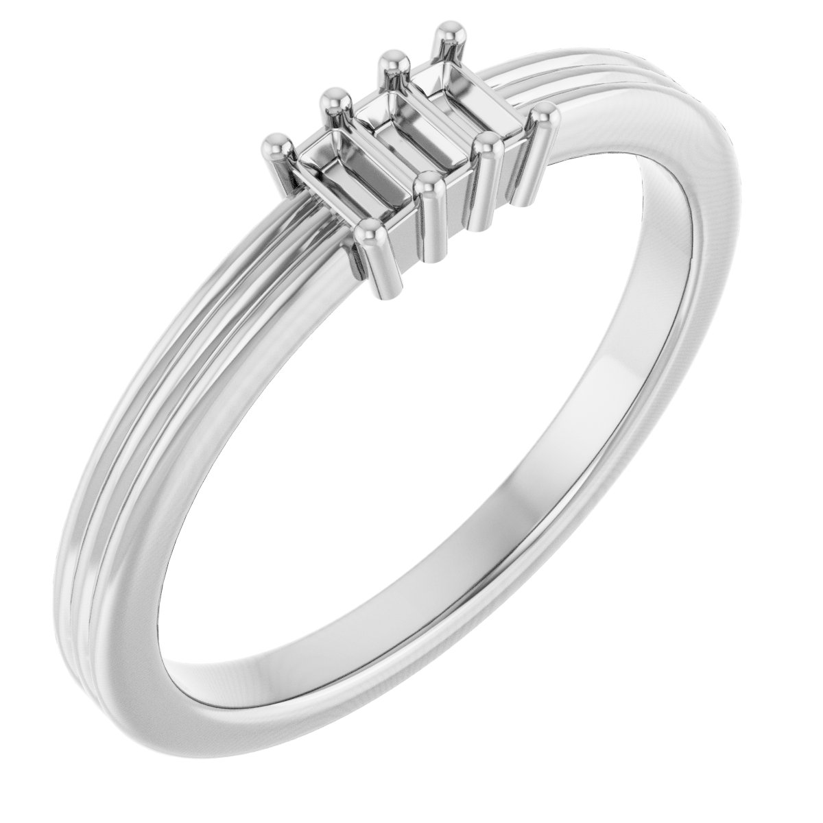 Three-Stone Grooved Anniversary Band