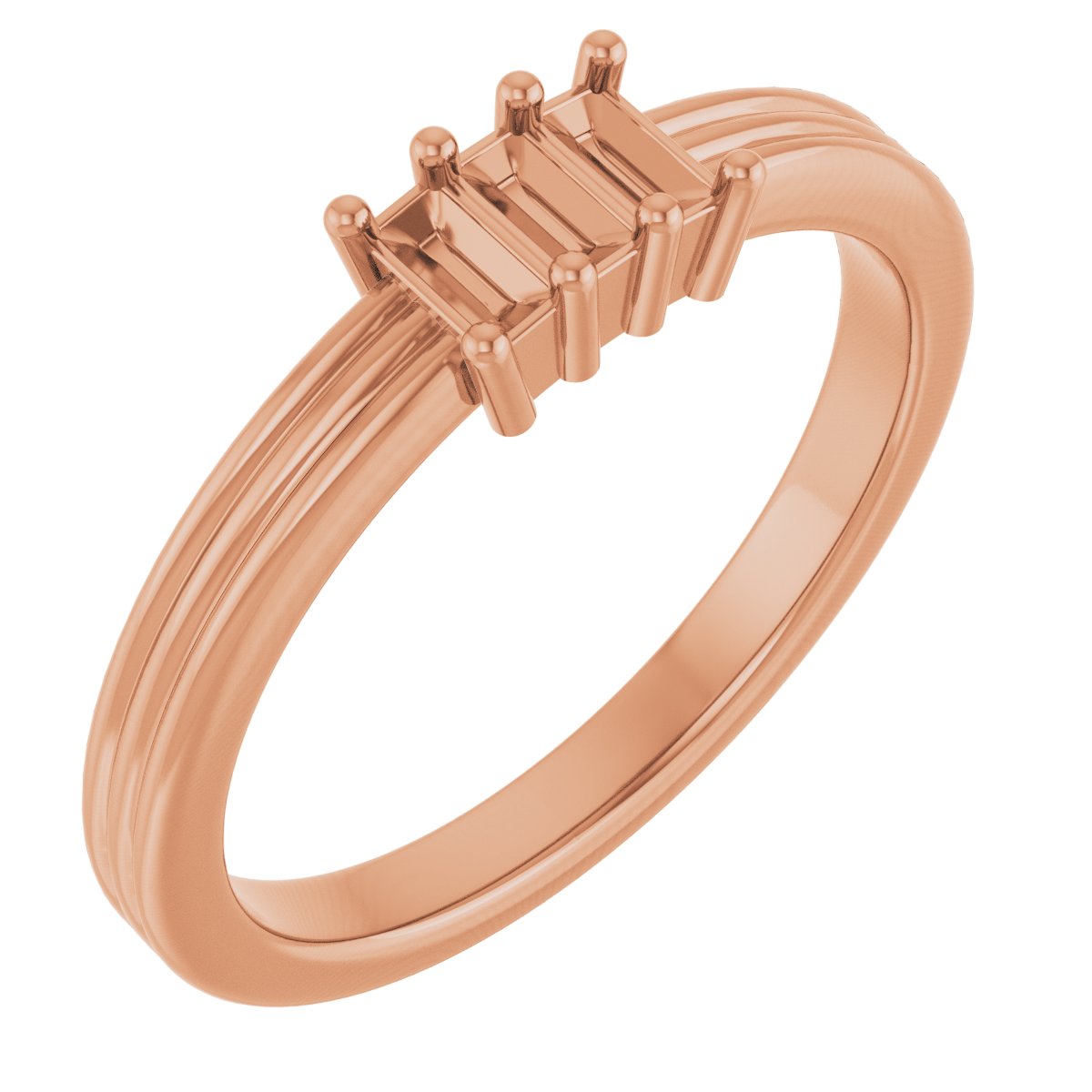 Three-Stone Grooved Anniversary Band