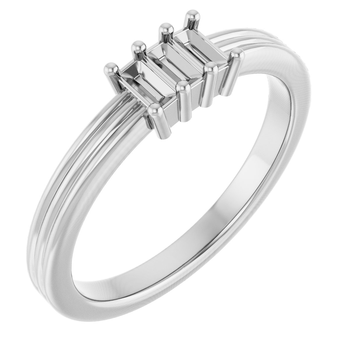 Three-Stone Grooved Anniversary Band
