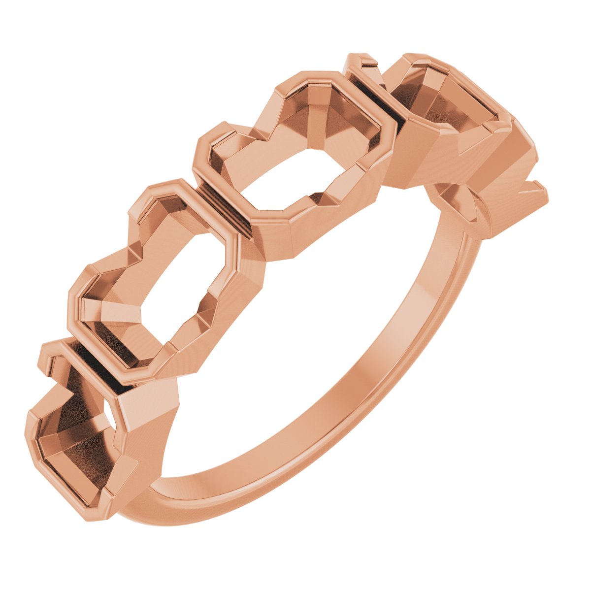 Half-Bezel Five-Stone Anniversary Band