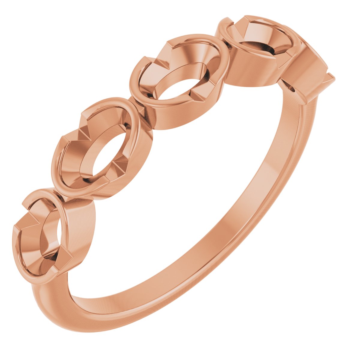 Half-Bezel Five-Stone Anniversary Band