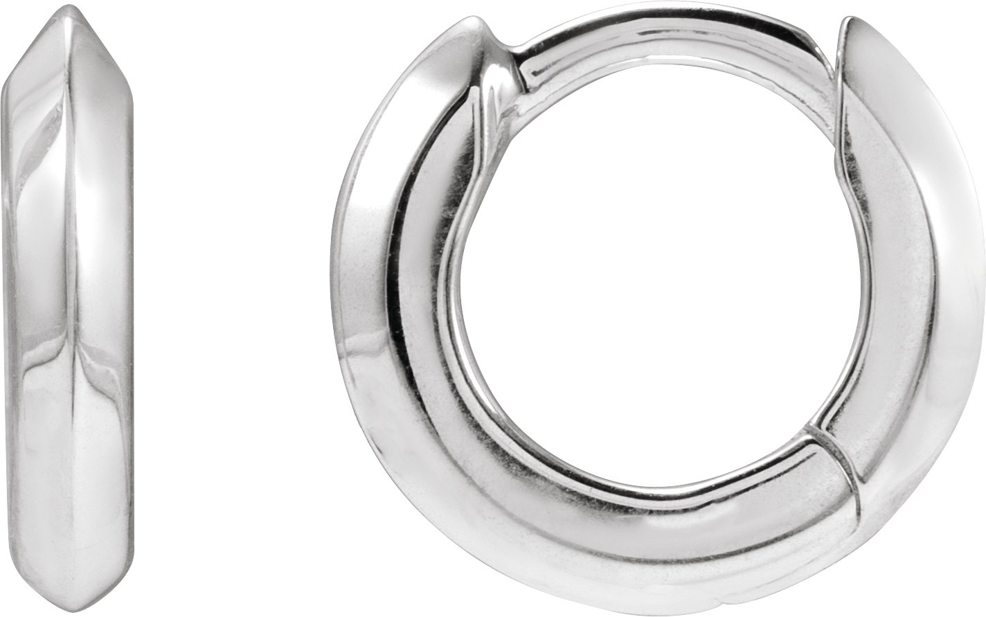 Sterling Silver Knife-Edge Hinge 10 mm Hoop Earrings