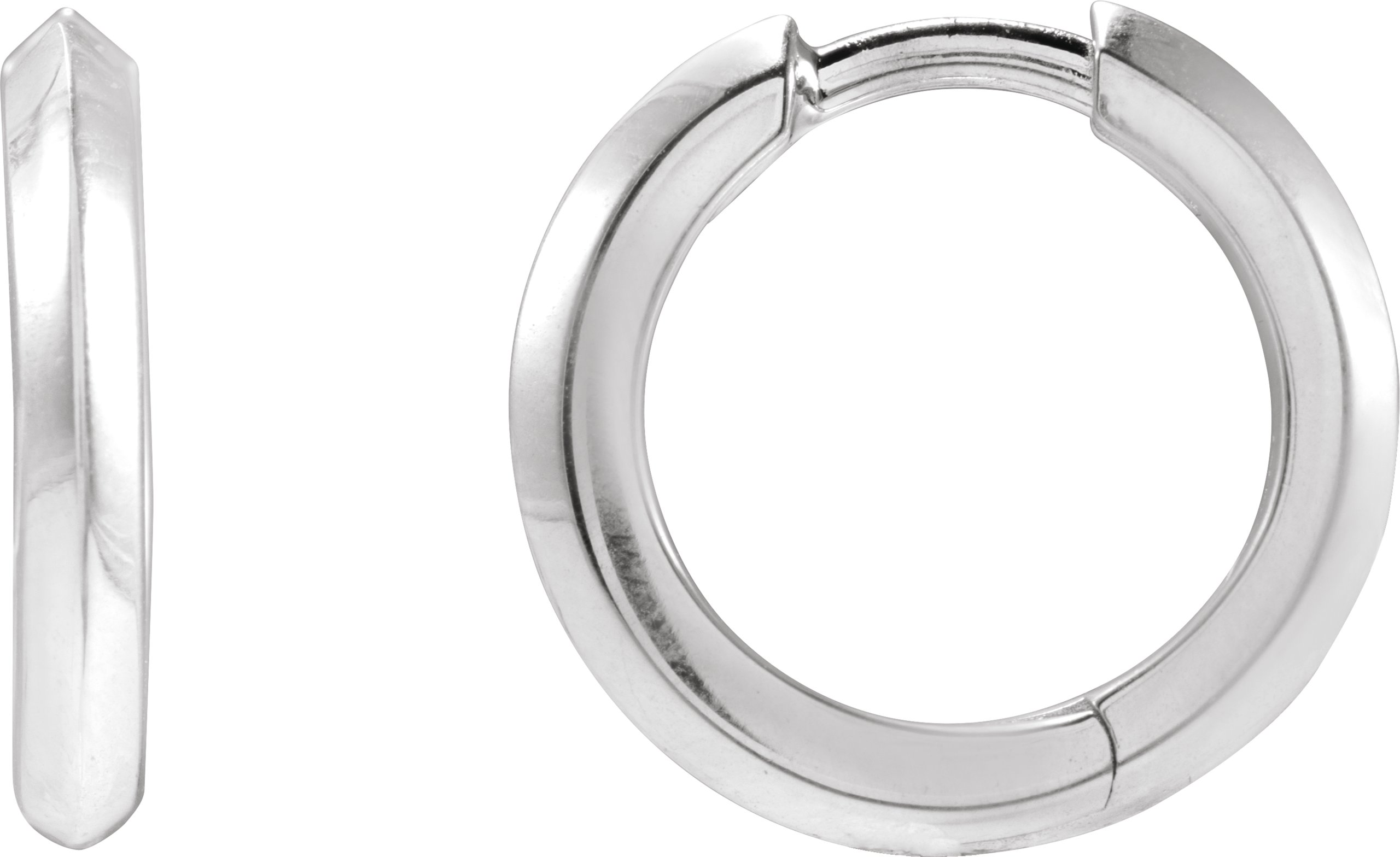 Sterling Silver Knife-Edge Hinge 15 mm Hoop Earrings