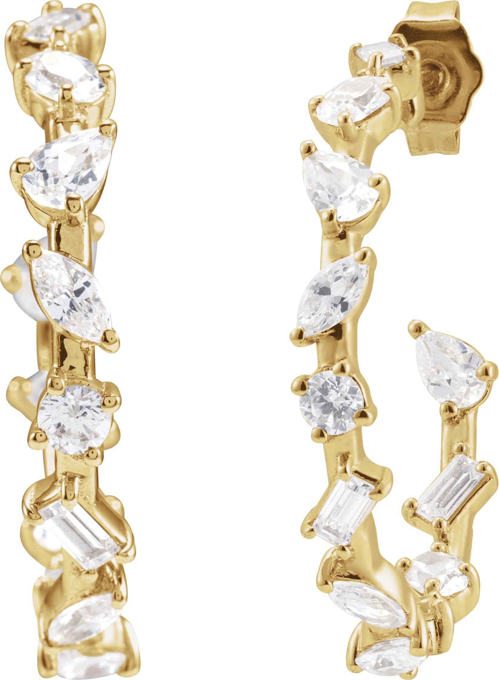 Alternative view of Lab-Grown Diamond Hoop Earrings