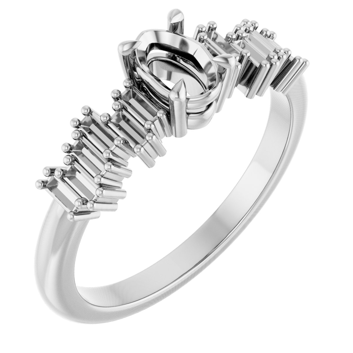 Claw-Prong Accented Engagement Ring