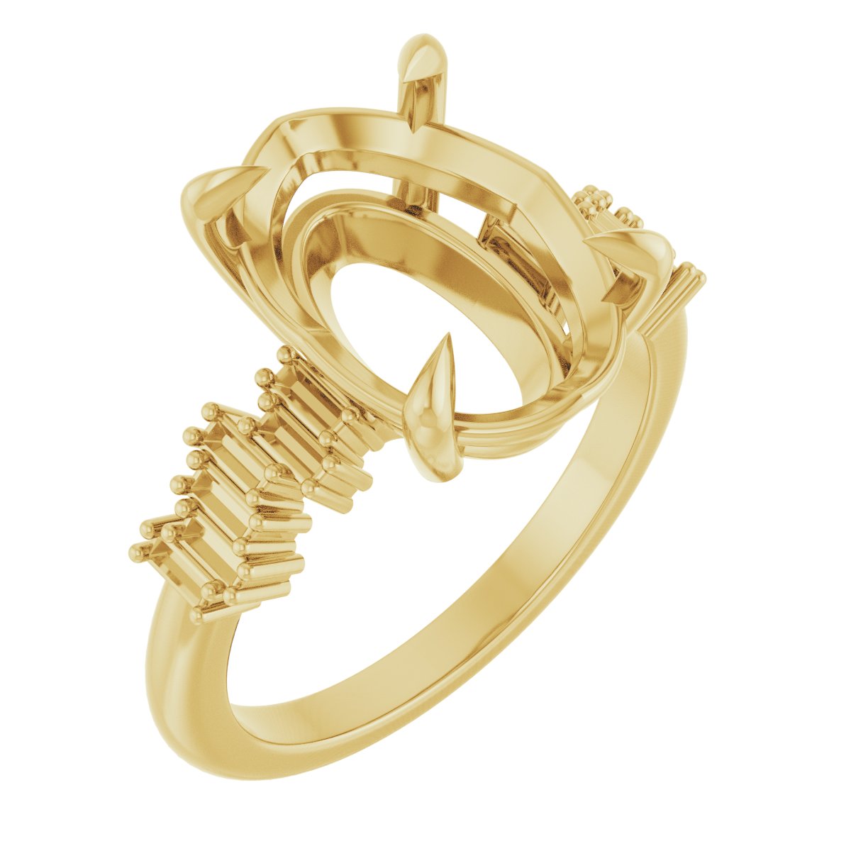 Claw-Prong Accented Engagement Ring