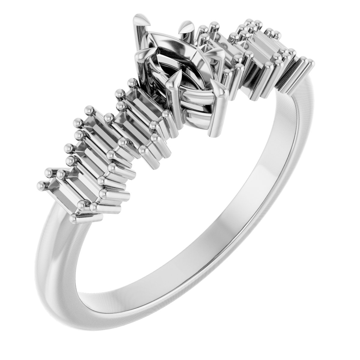 Claw-Prong Accented Engagement Ring