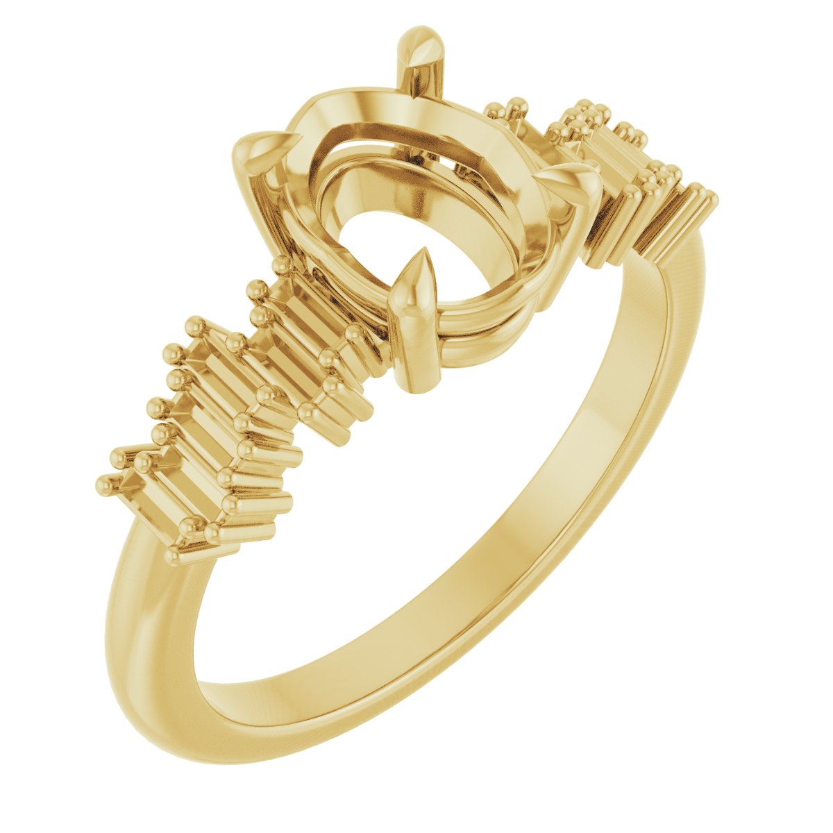 Claw-Prong Accented Engagement Ring