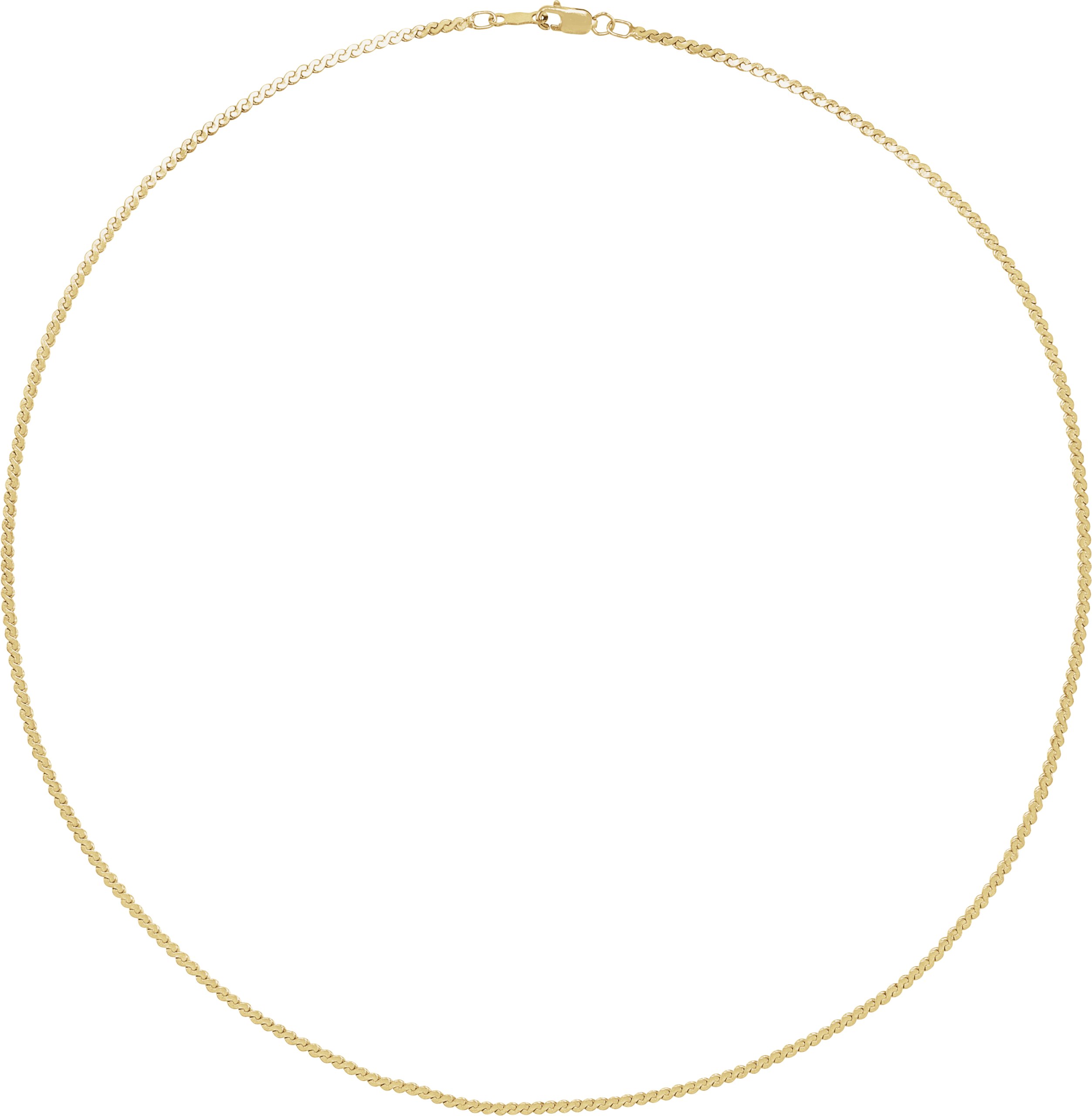 14K Yellow 1.7 mm Serpentine 24 Chain