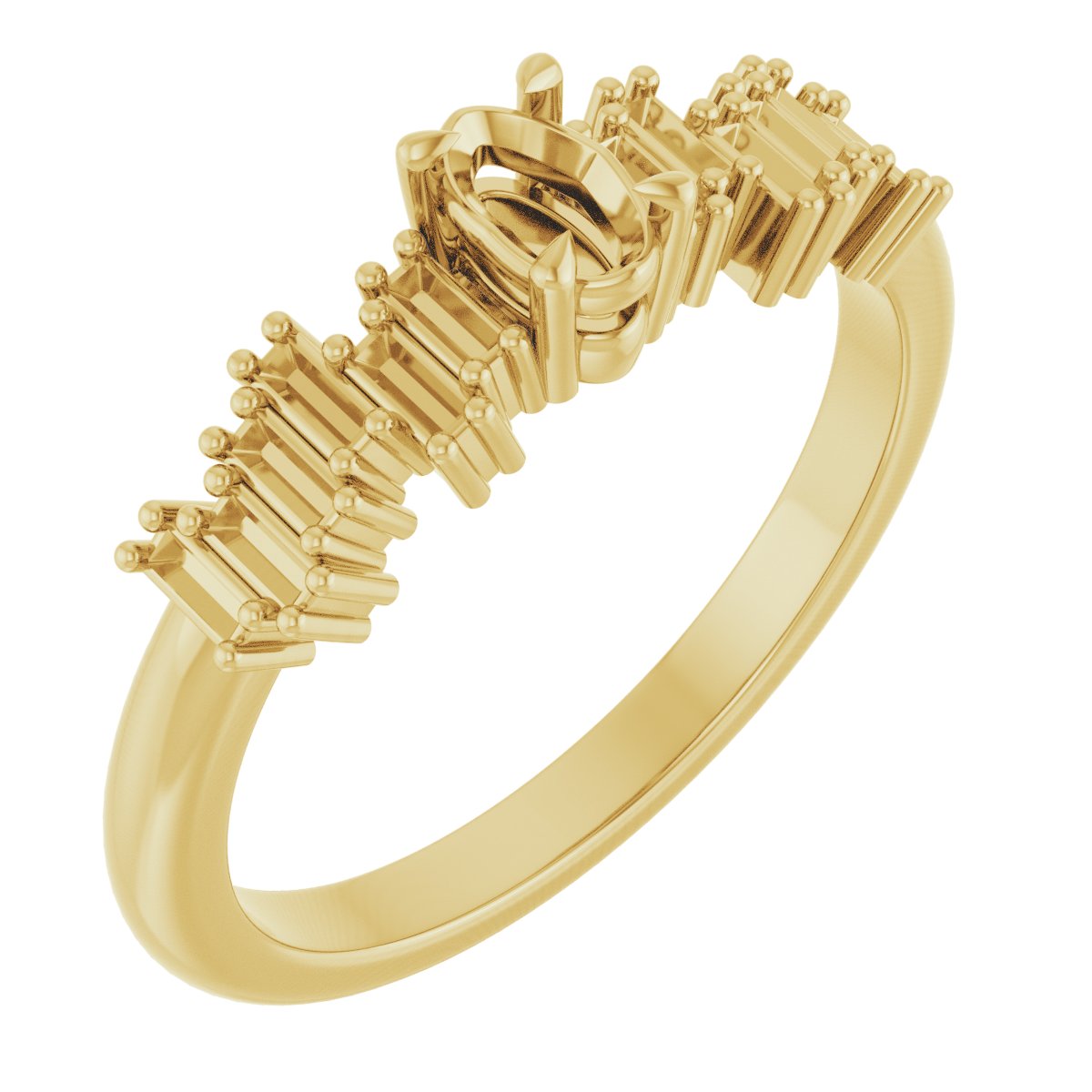 Claw-Prong Accented Engagement Ring
