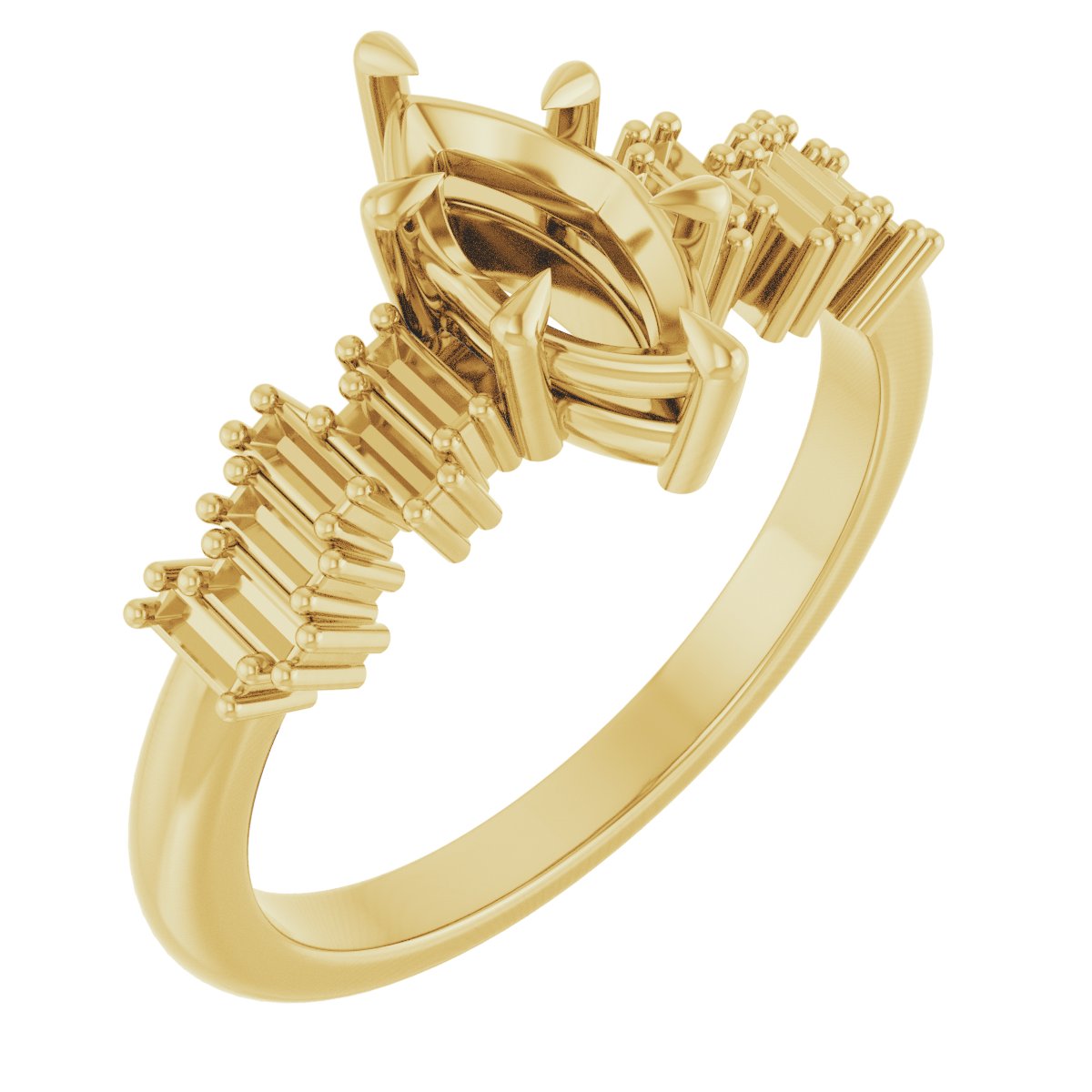 Claw-Prong Accented Engagement Ring