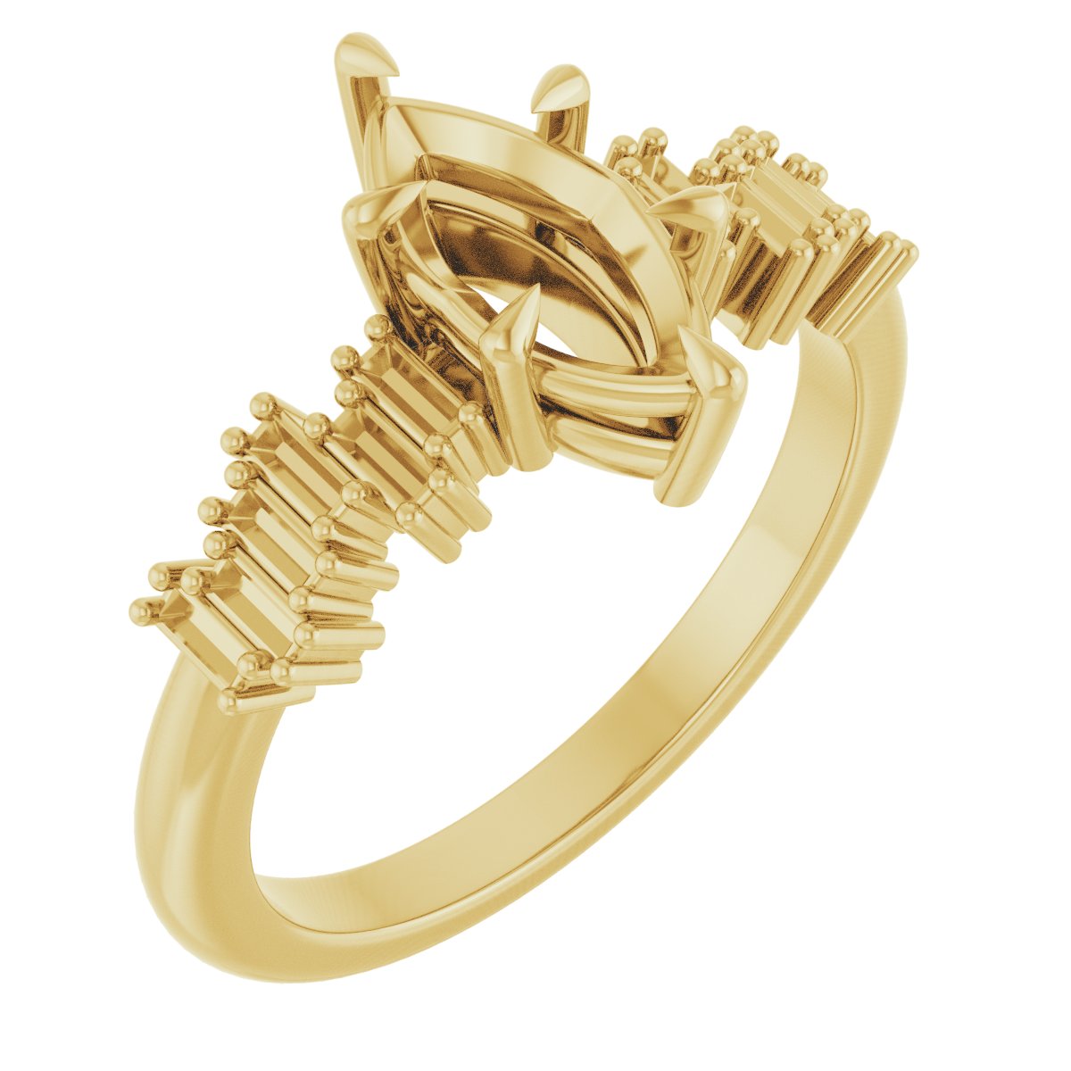 Claw-Prong Accented Engagement Ring