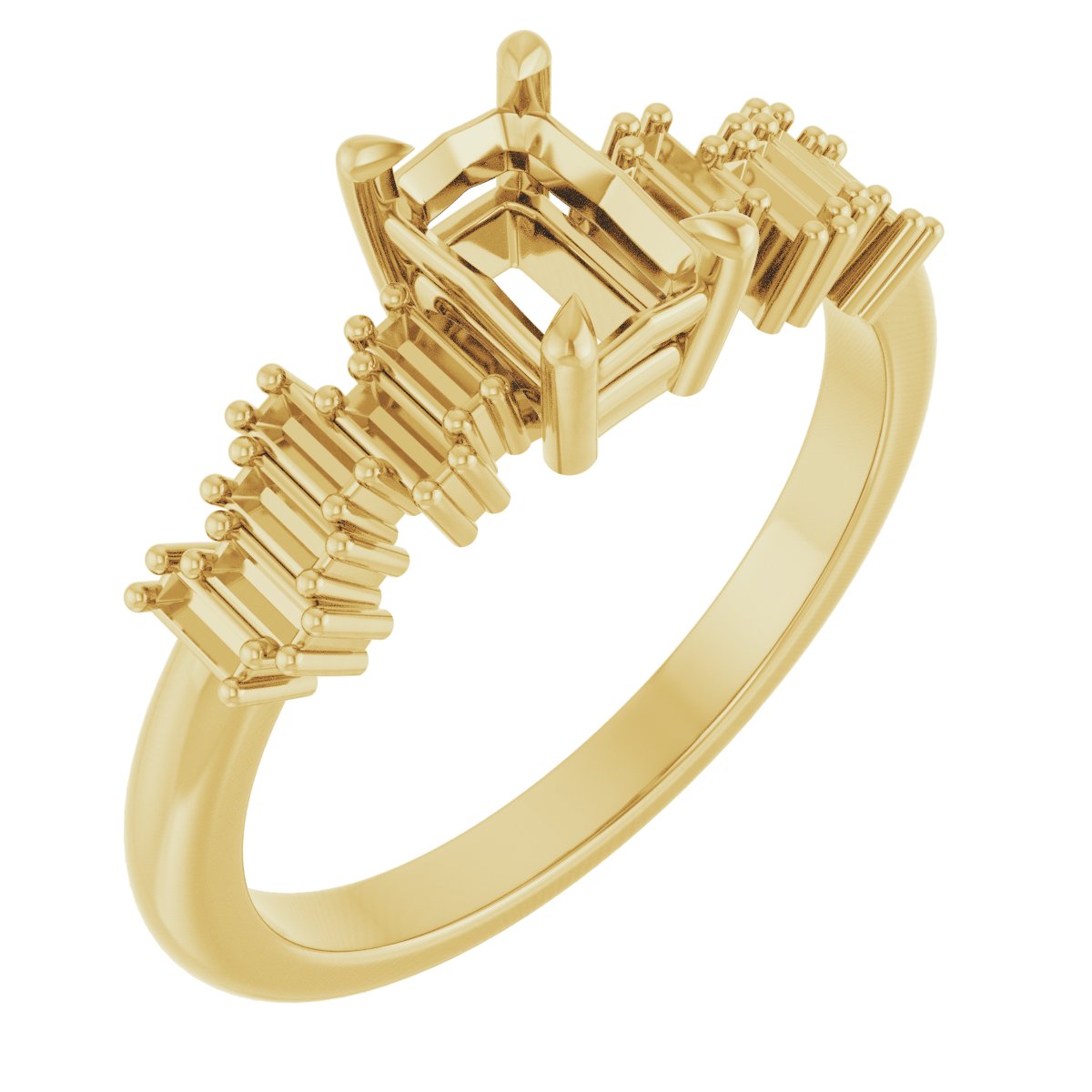 Claw-Prong Accented Engagement Ring