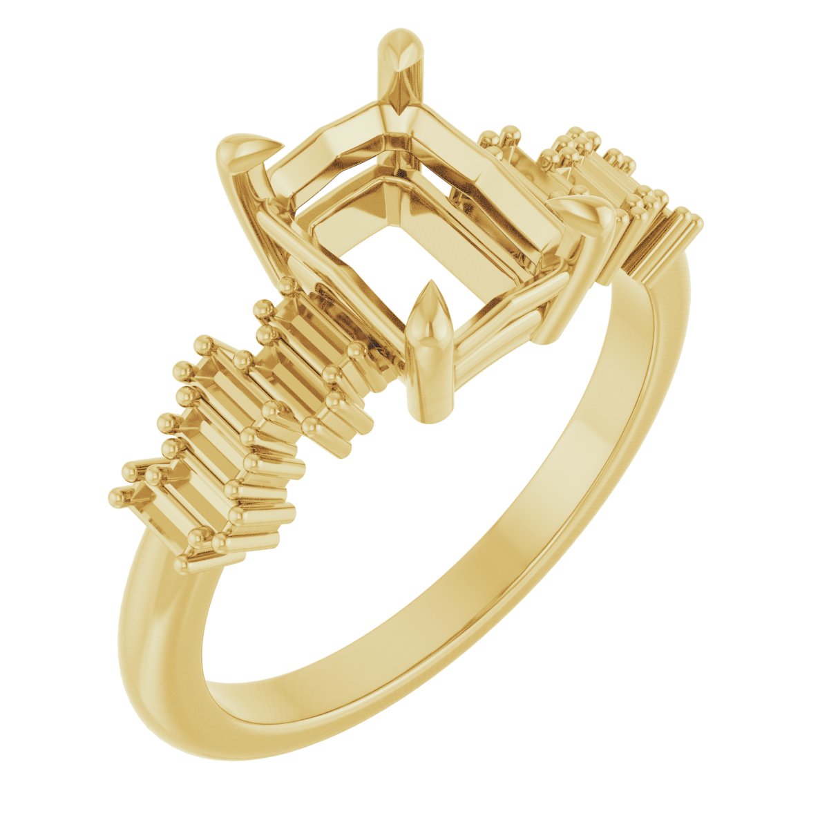 Claw-Prong Accented Engagement Ring