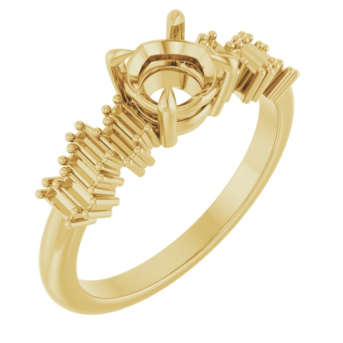 Claw-Prong Accented Engagement Ring
