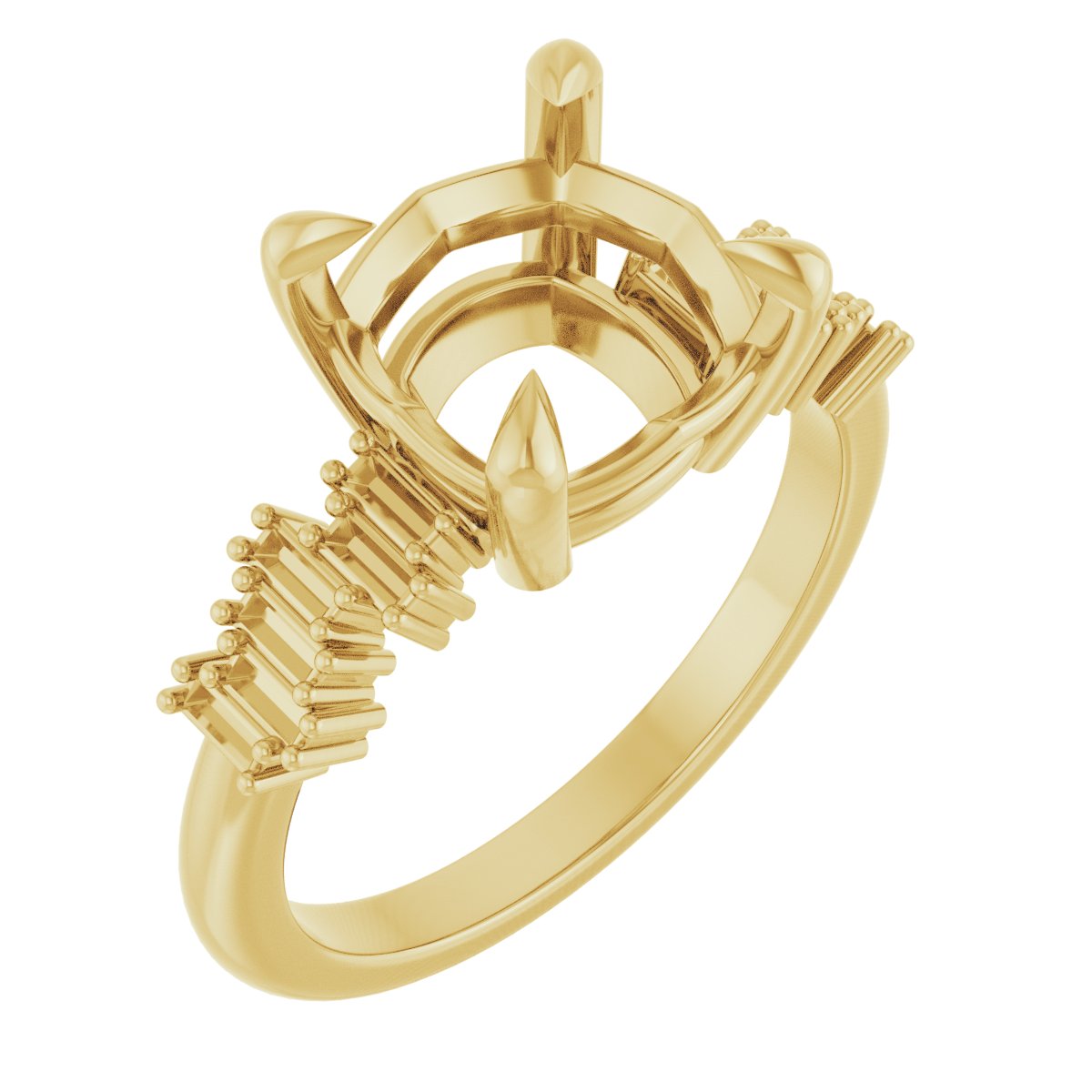 Claw-Prong Accented Engagement Ring