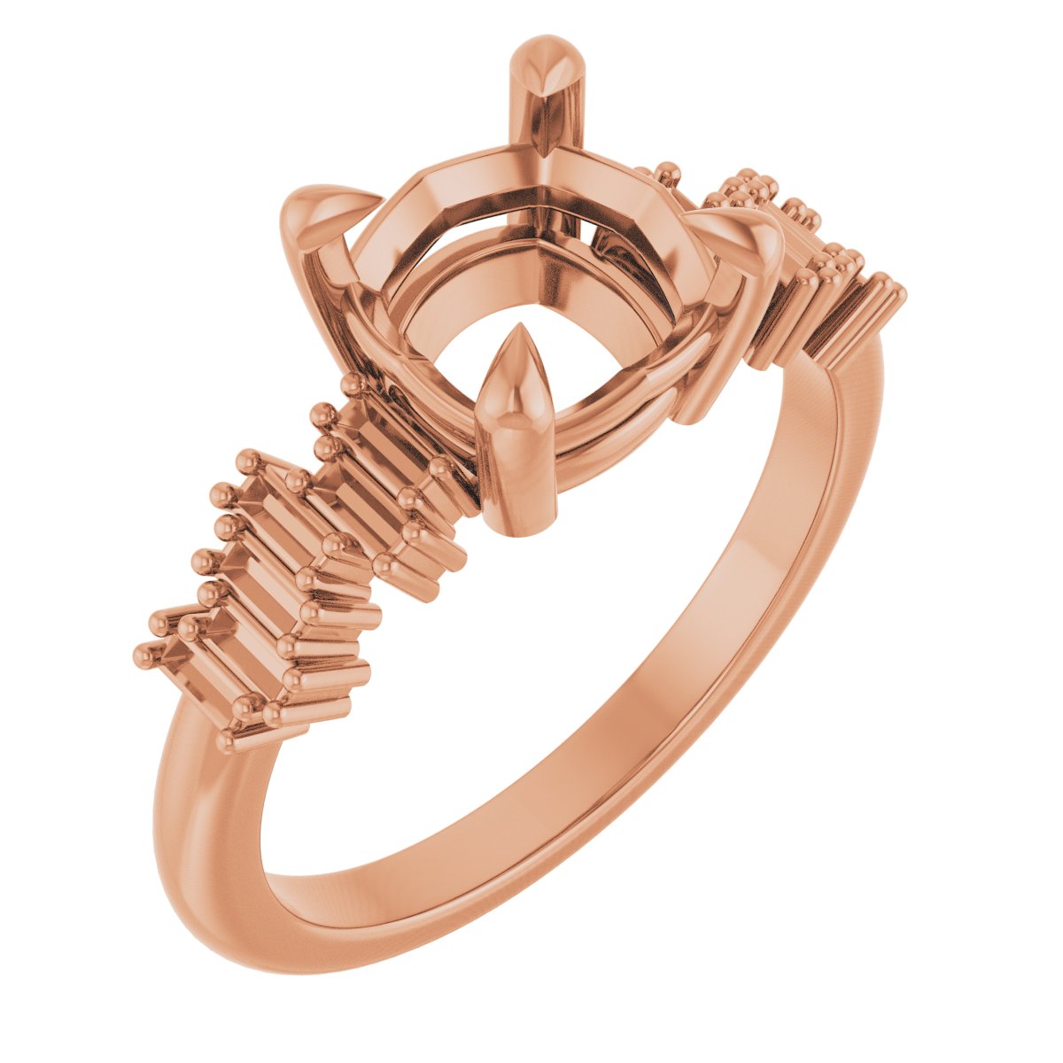 Claw-Prong Accented Engagement Ring