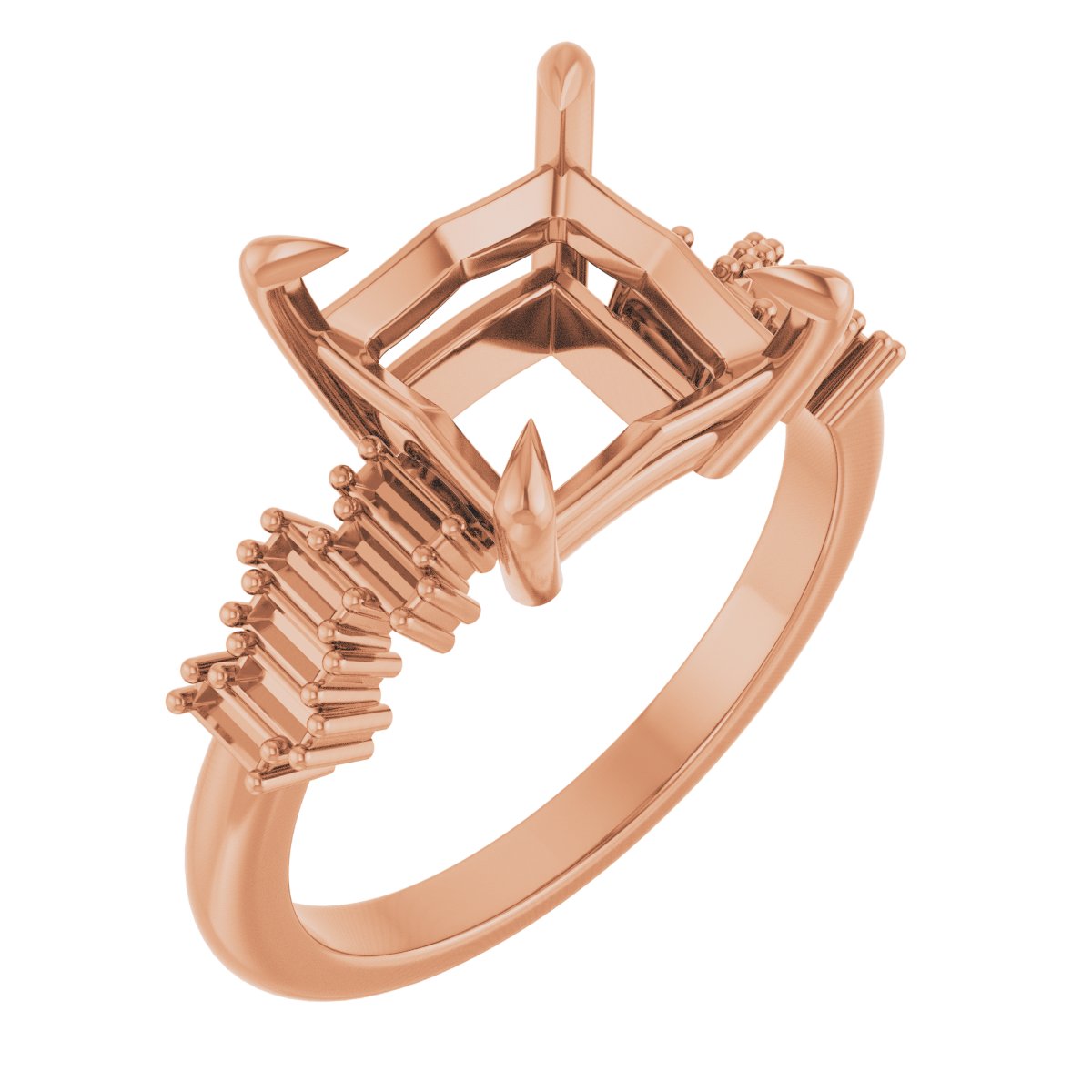 Claw-Prong Accented Engagement Ring