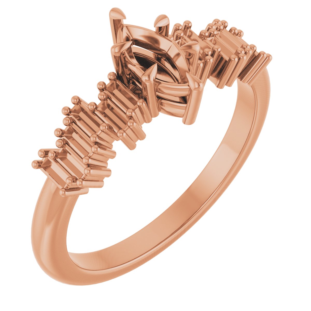 Claw-Prong Accented Engagement Ring