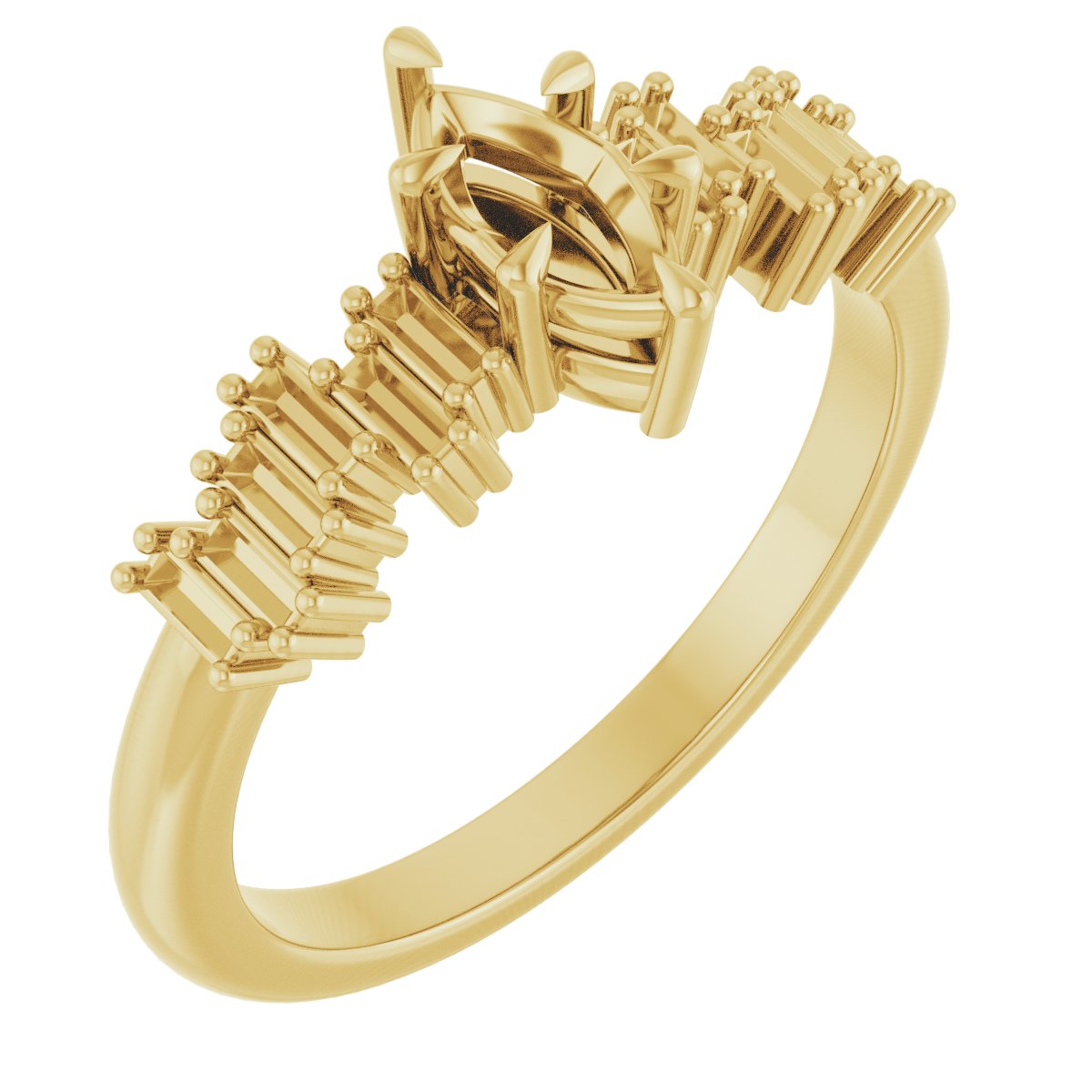 Claw-Prong Accented Engagement Ring