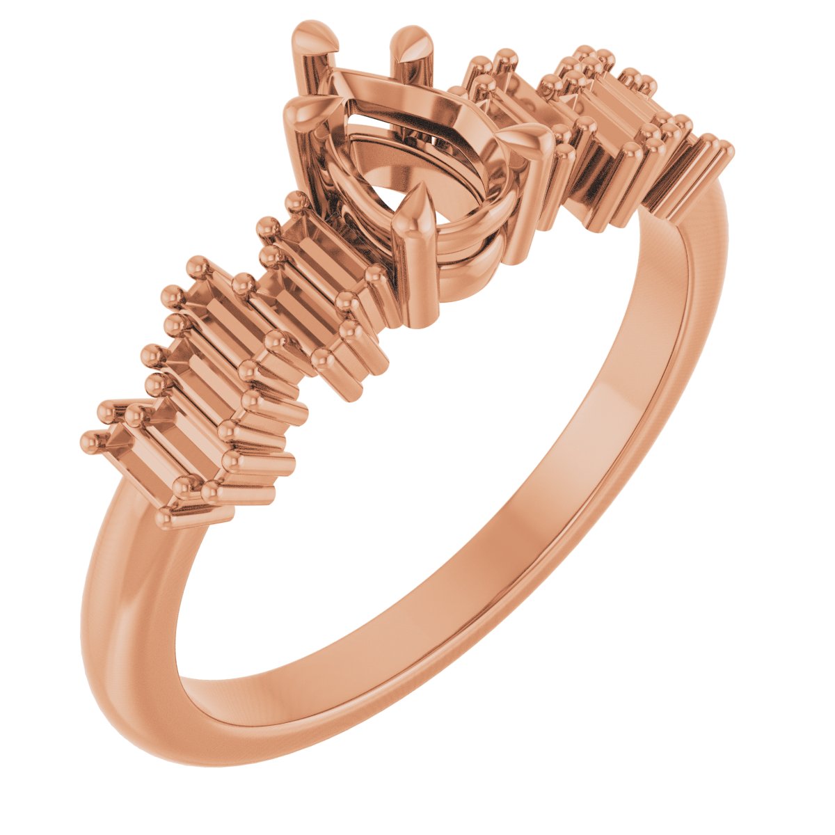 Claw-Prong Accented Engagement Ring