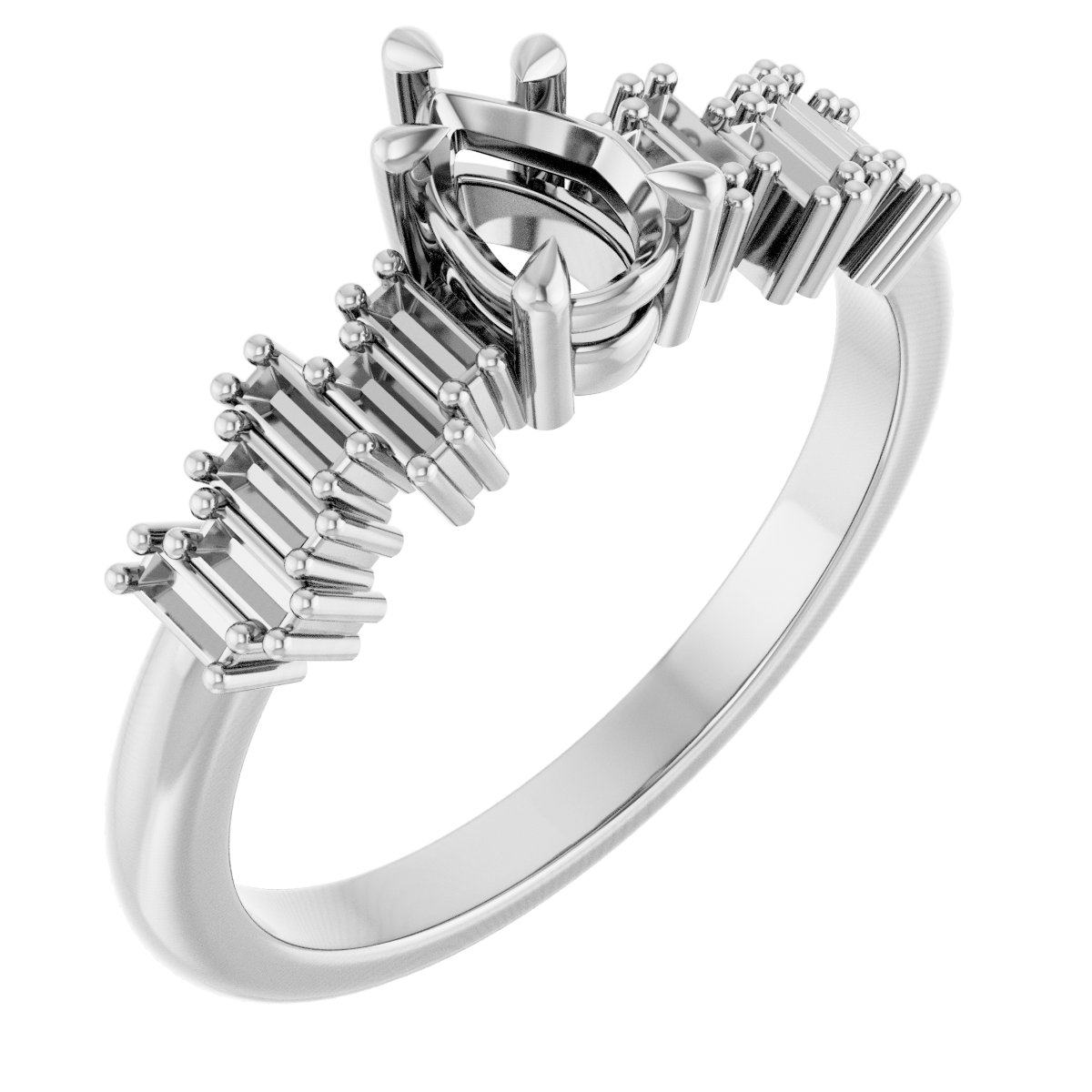 Claw-Prong Accented Engagement Ring