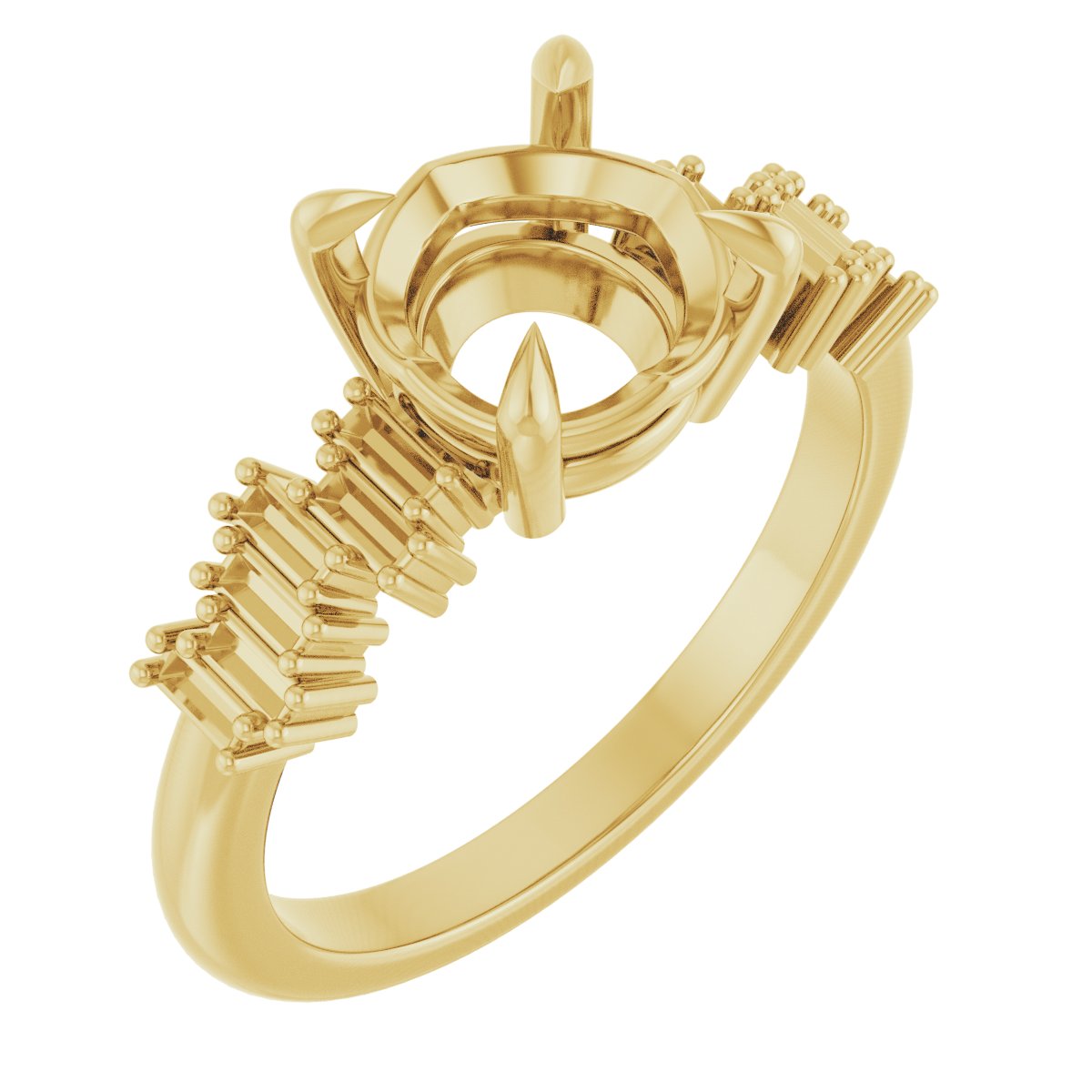 Claw-Prong Accented Engagement Ring