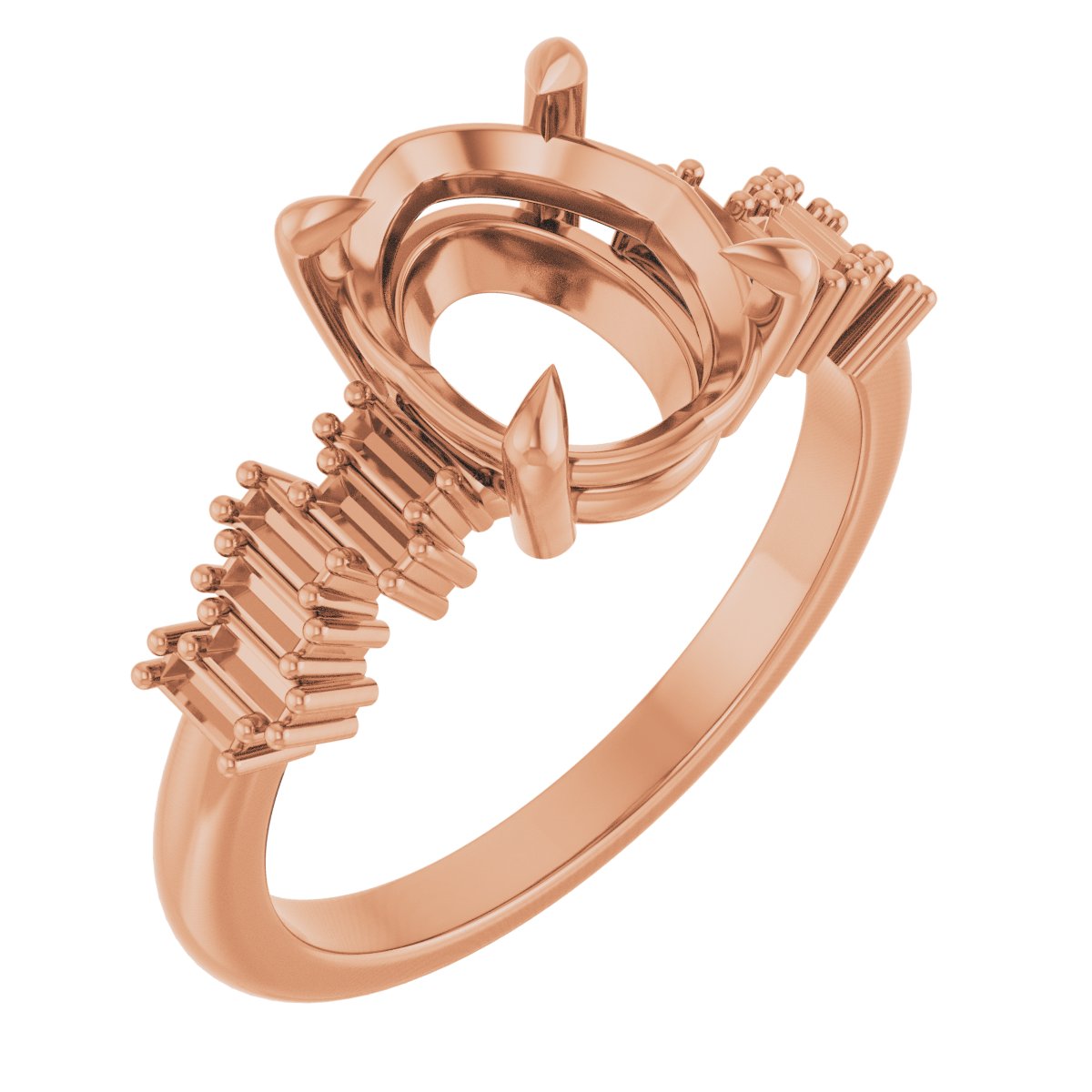 Claw-Prong Accented Engagement Ring