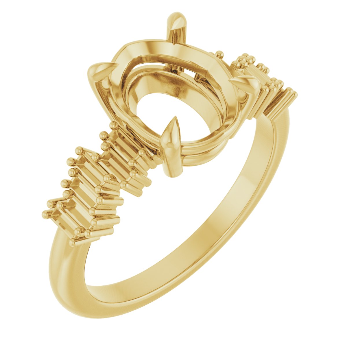 Claw-Prong Accented Engagement Ring