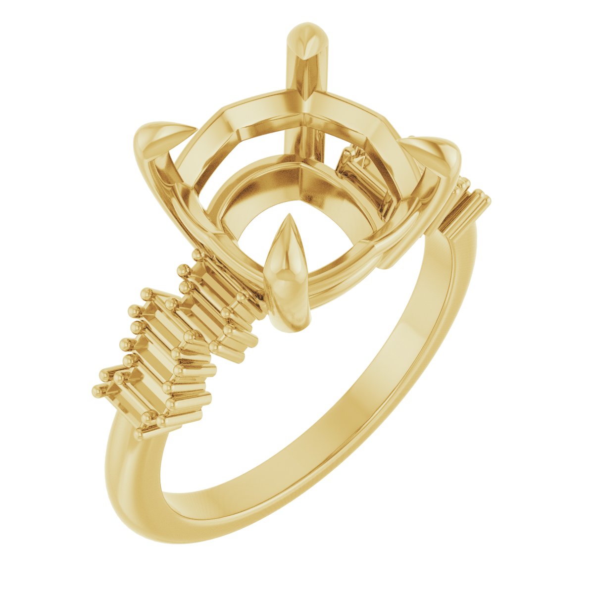 Claw-Prong Accented Engagement Ring