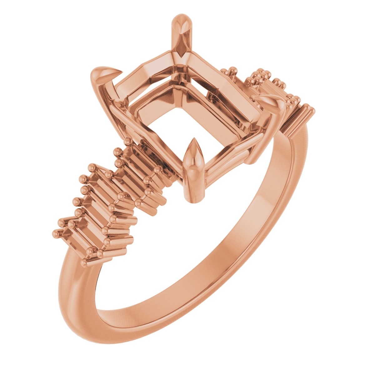 Claw-Prong Accented Engagement Ring