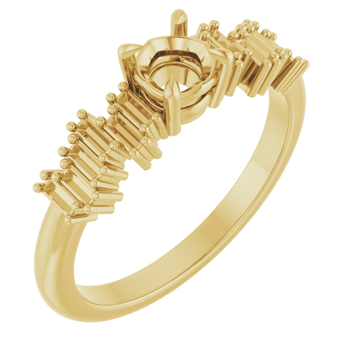 Claw-Prong Accented Engagement Ring