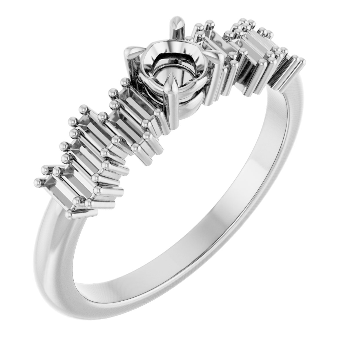 Claw-Prong Accented Engagement Ring
