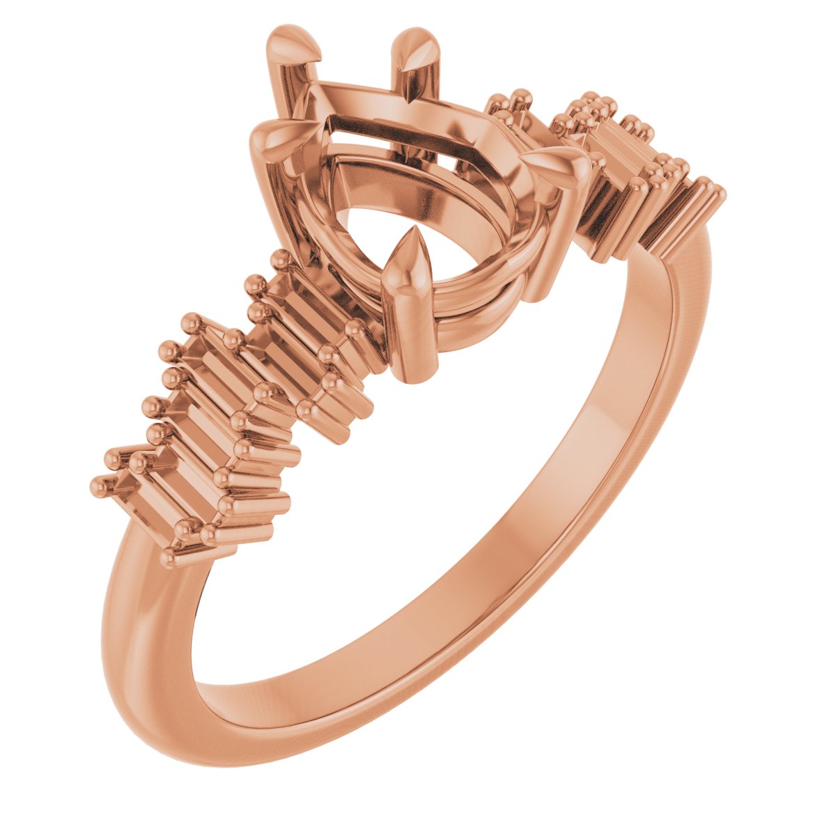 Claw-Prong Accented Engagement Ring