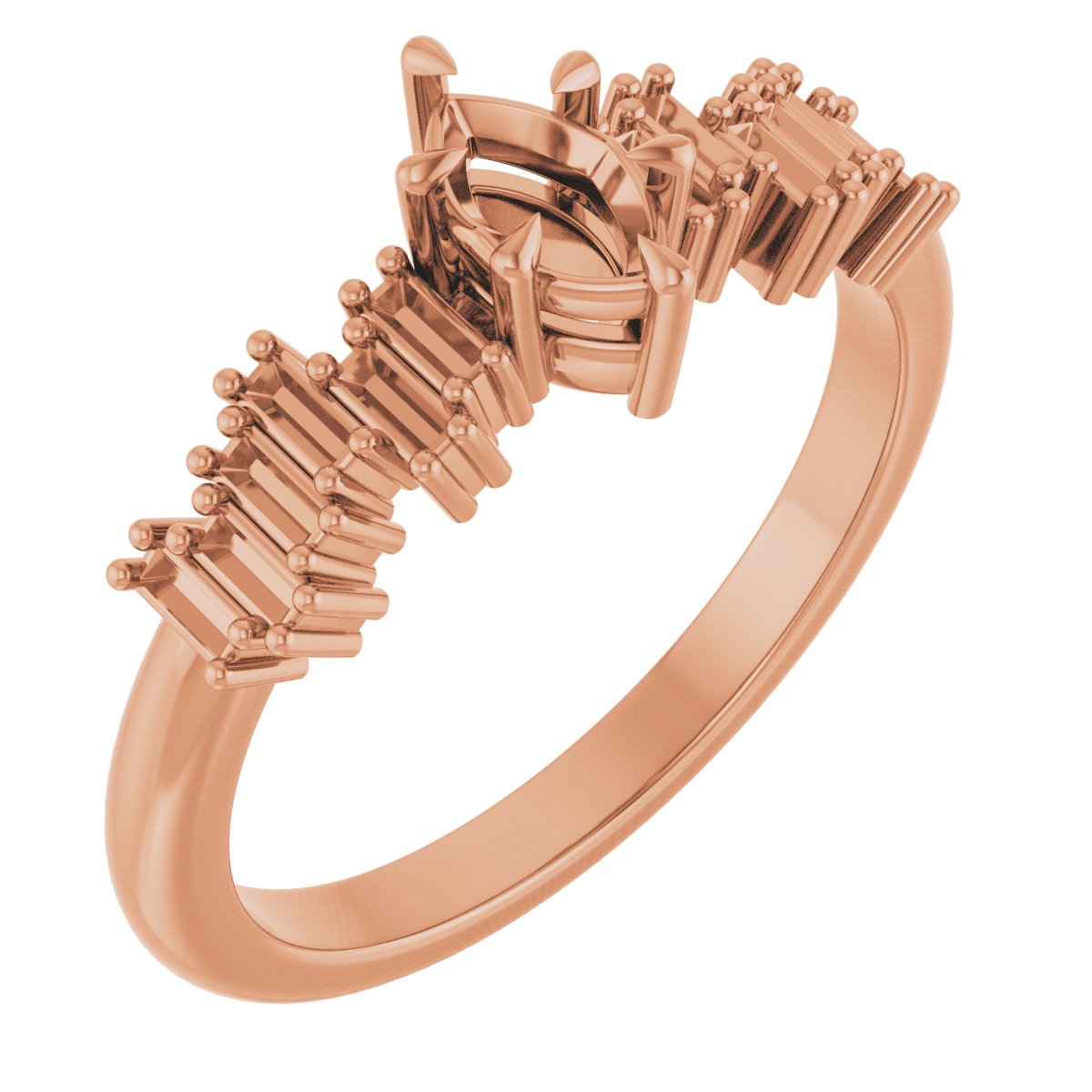 Claw-Prong Accented Engagement Ring