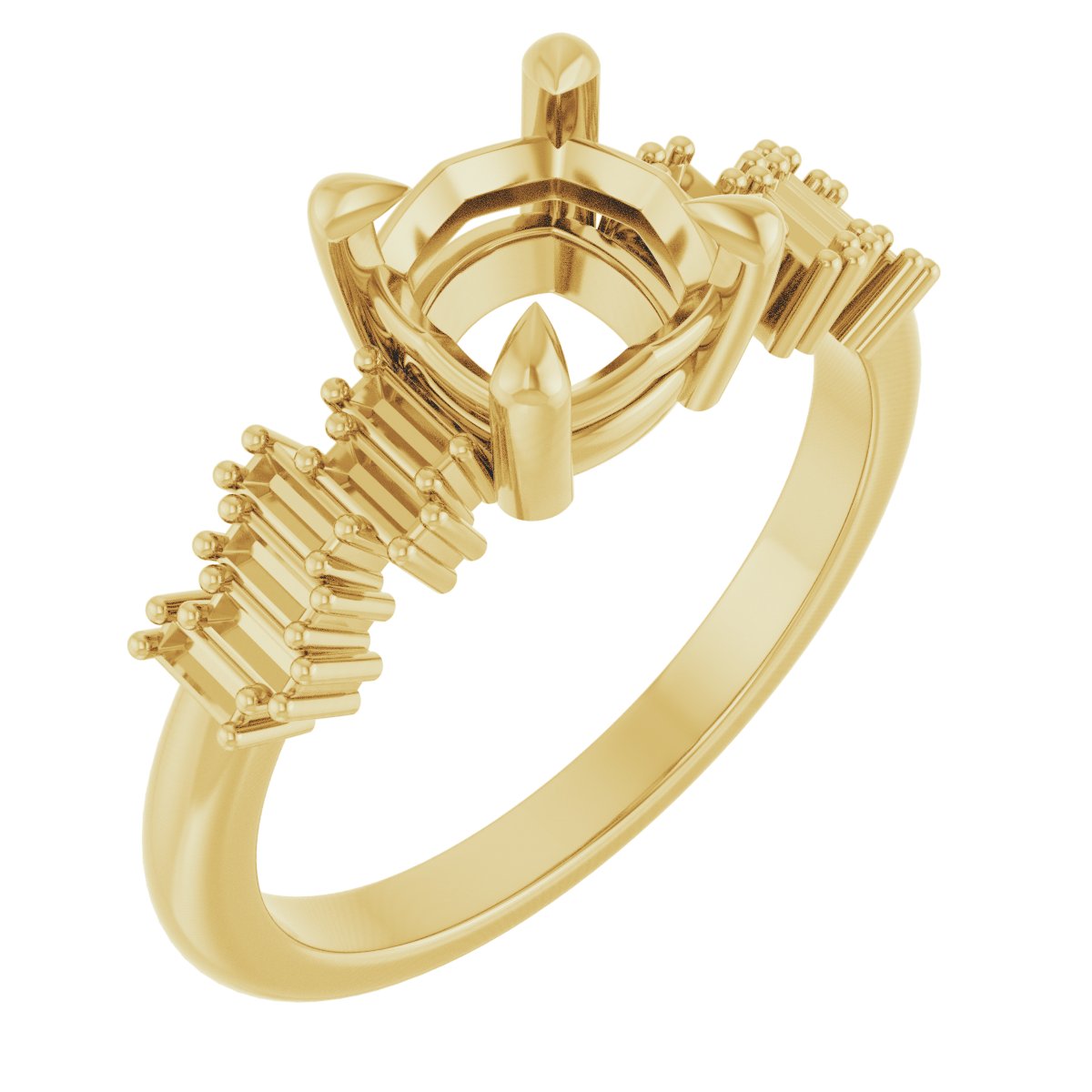 Claw-Prong Accented Engagement Ring