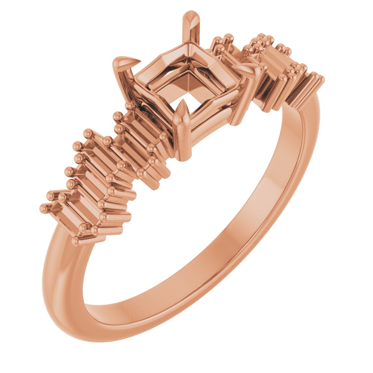 Claw-Prong Accented Engagement Ring