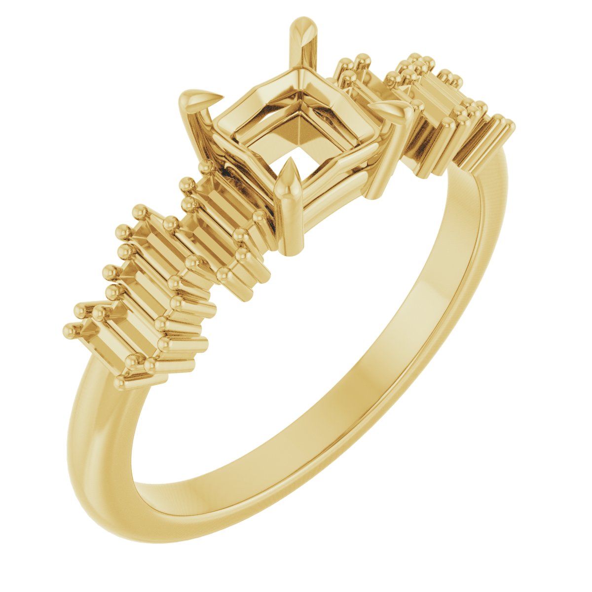 Claw-Prong Accented Engagement Ring