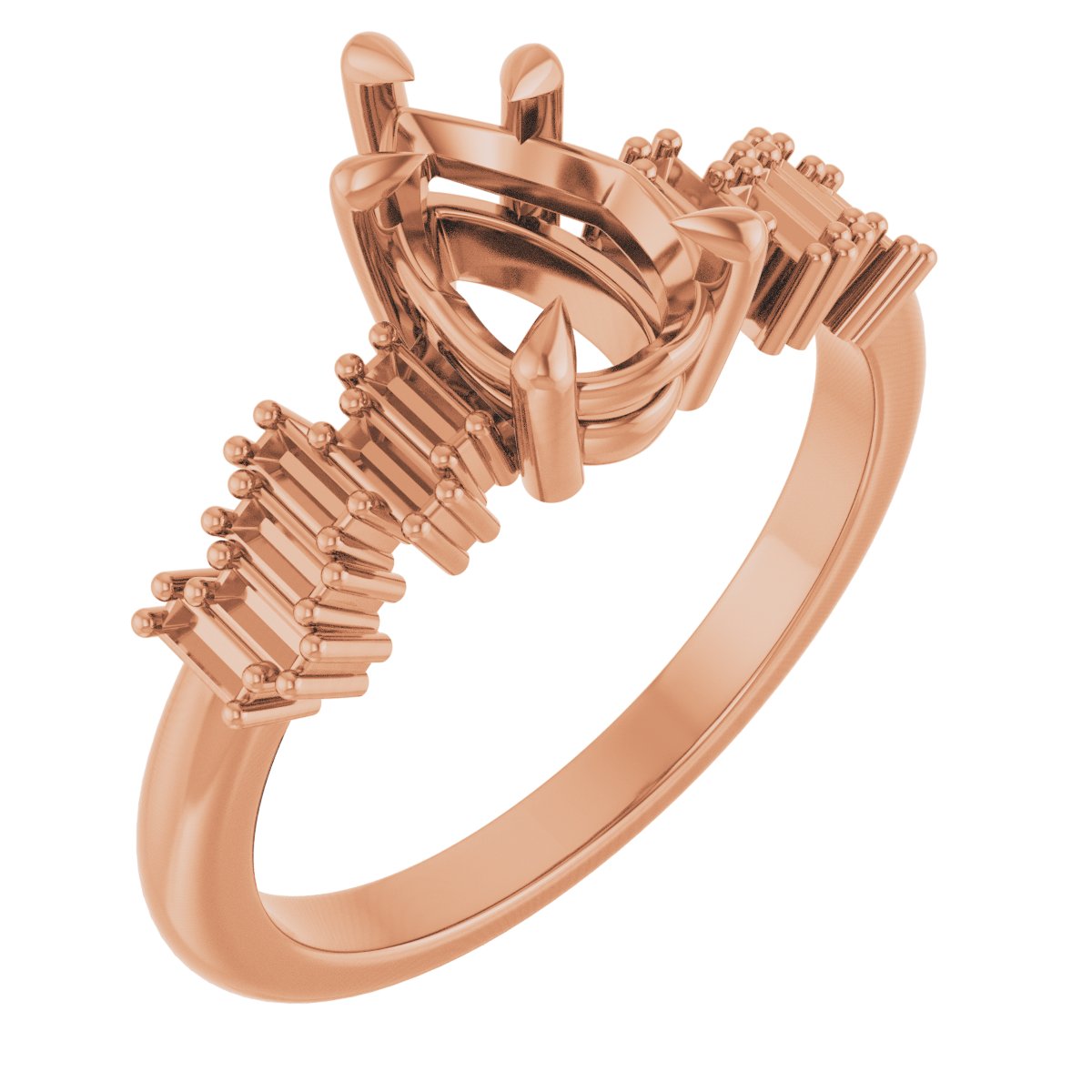 Claw-Prong Accented Engagement Ring