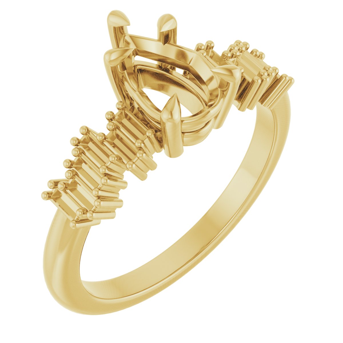Claw-Prong Accented Engagement Ring