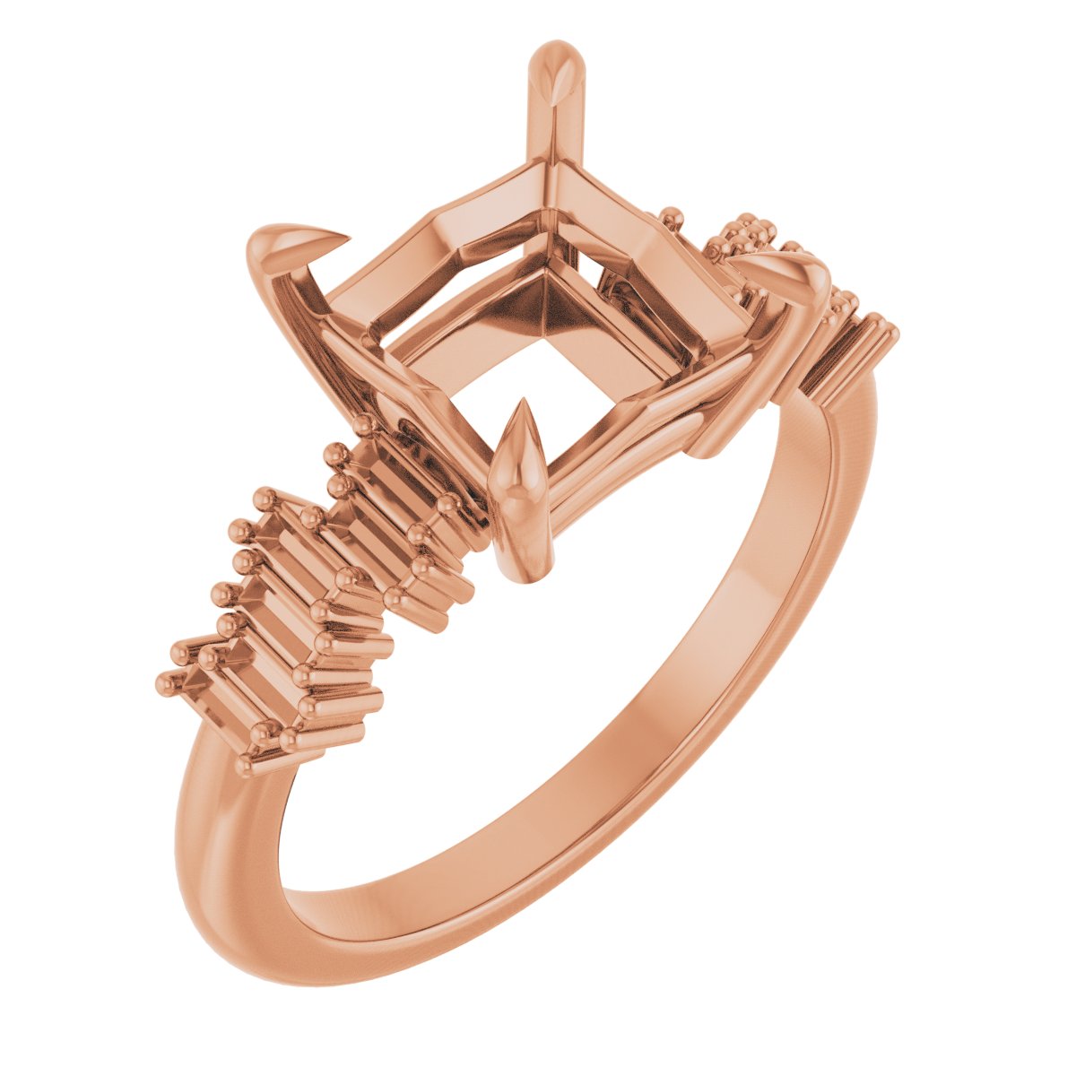 Claw-Prong Accented Engagement Ring