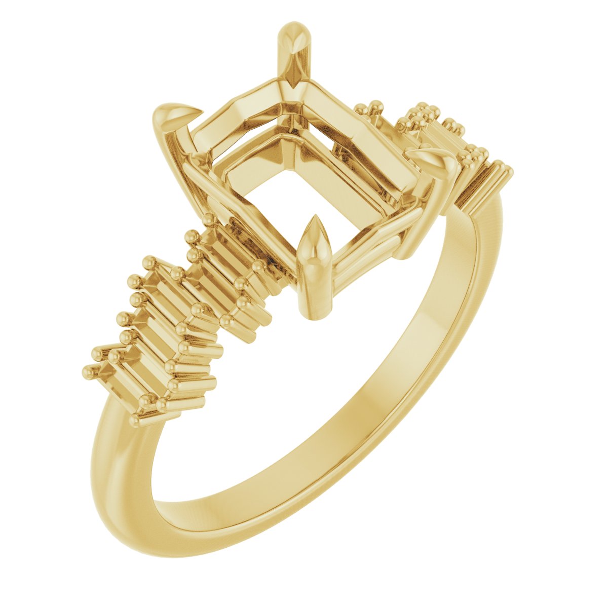 Claw-Prong Accented Engagement Ring