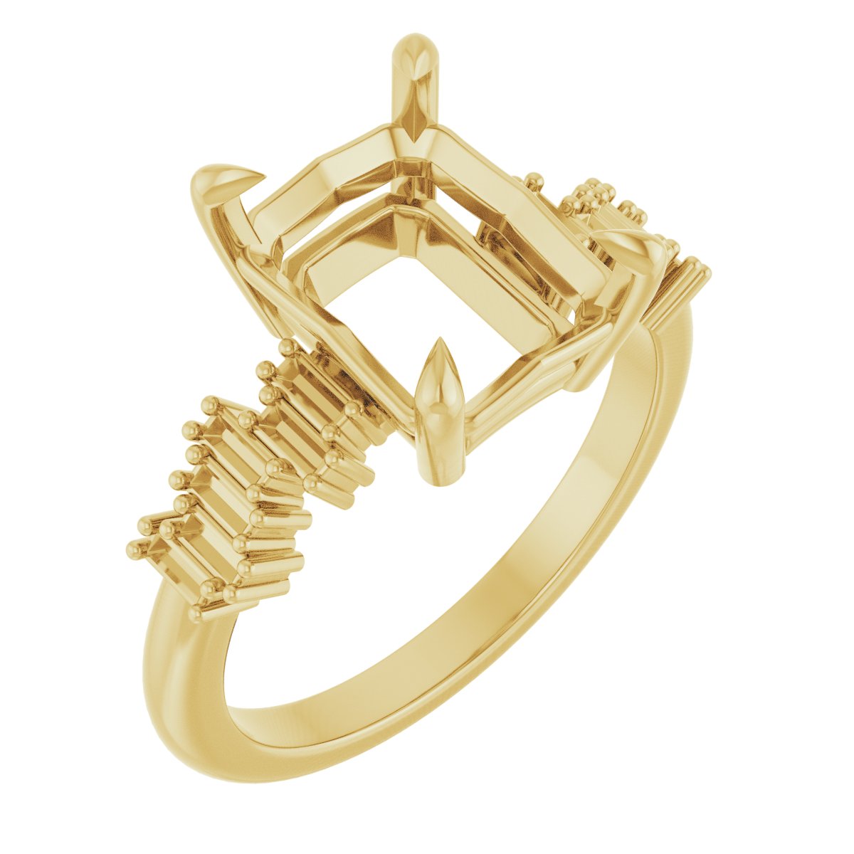 Claw-Prong Accented Engagement Ring