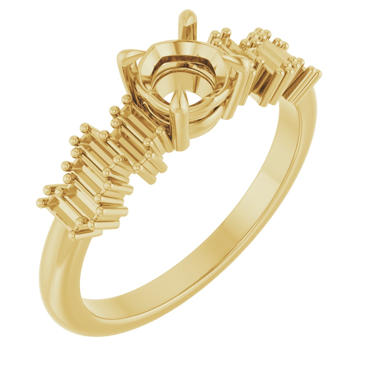 Claw-Prong Accented Engagement Ring