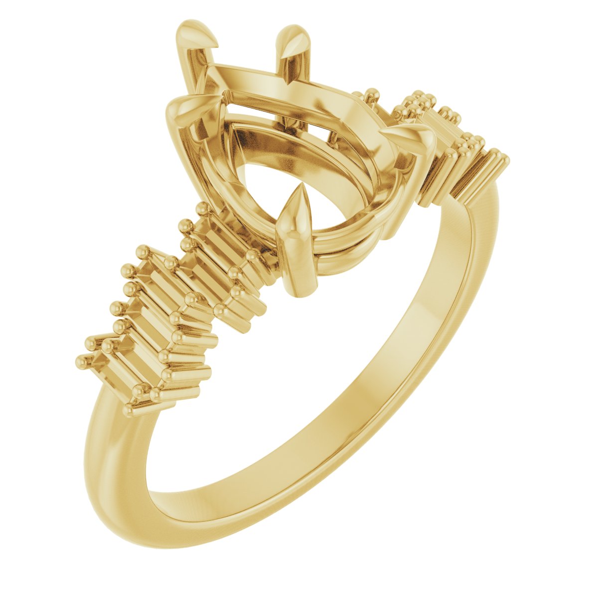 Claw-Prong Accented Engagement Ring